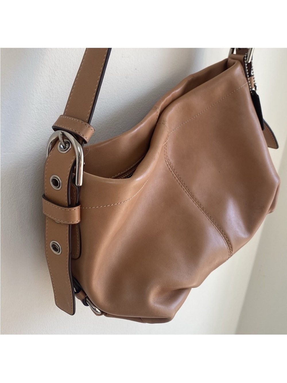 Coach Tan Leather Satchel Shoulder Bag - Picture 5 of 7